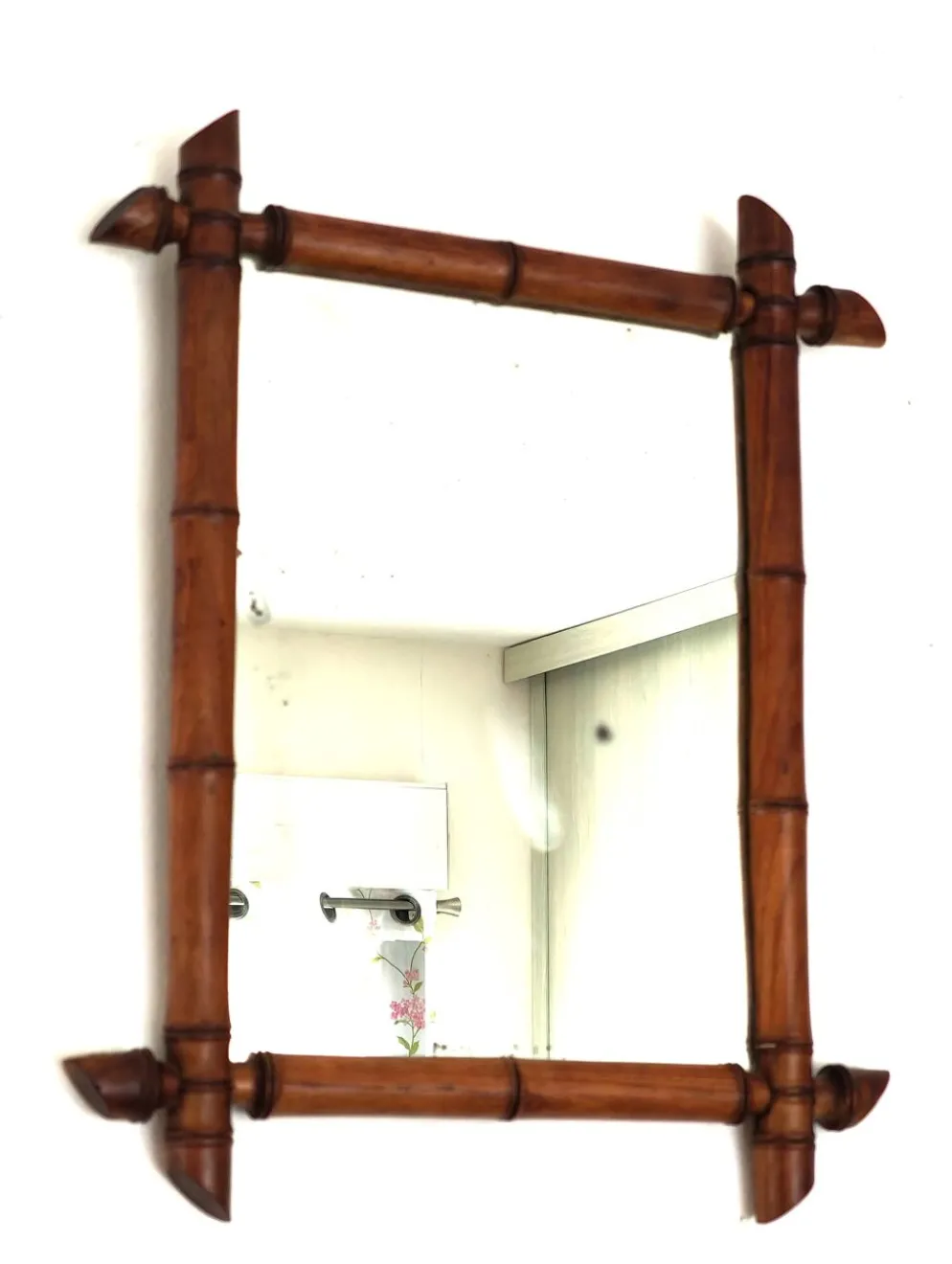 Petit miroir en bambou ancien