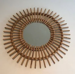 Petit miroir en rotin