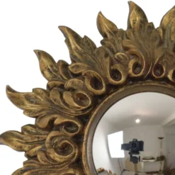 Petit miroir ensoleillé italien, style rococo, 24 cm