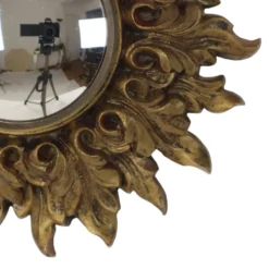 Petit miroir ensoleillé italien, style rococo, 24 cm