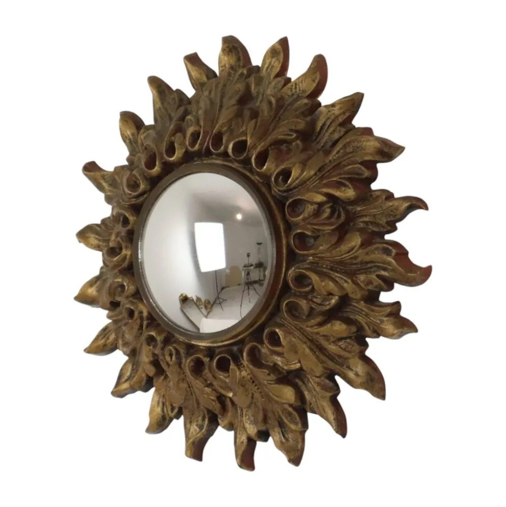 Petit miroir ensoleillé italien, style rococo, 24 cm