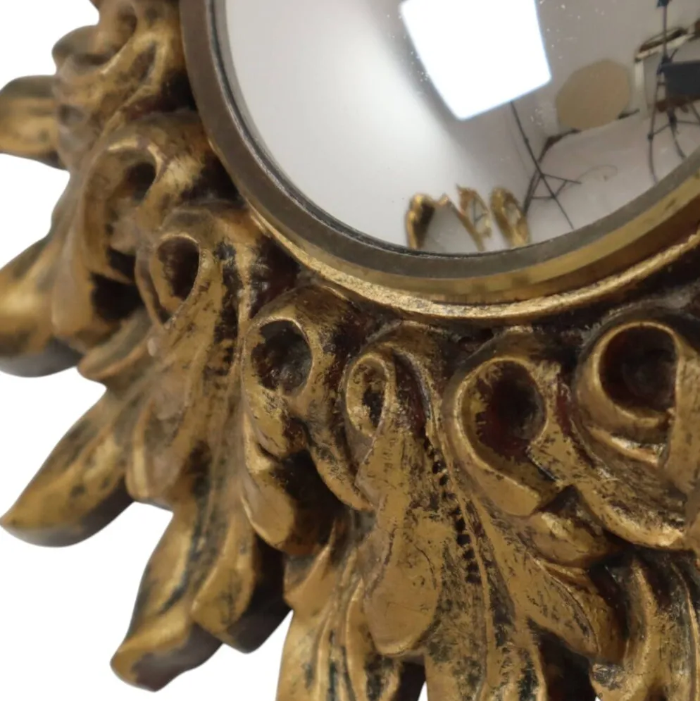 Petit miroir ensoleillé italien, style rococo, 24 cm