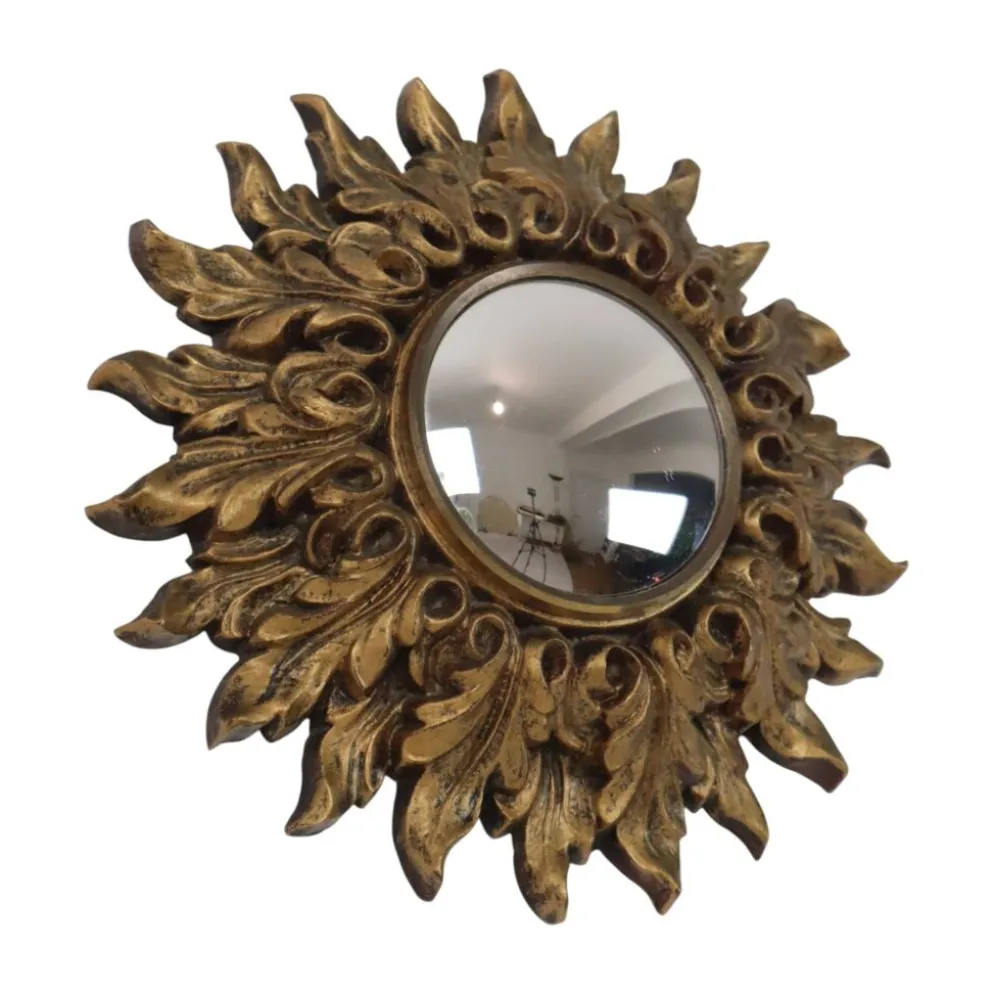 Petit miroir ensoleillé italien, style rococo, 24 cm