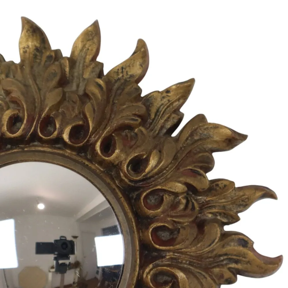 Petit miroir ensoleillé italien, style rococo, 24 cm
