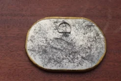 Petit miroir mural vintage en laiton doré – glace piquée – 14 cm