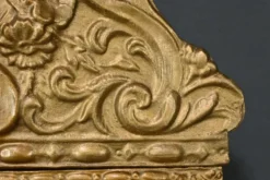 Petit Miroir à Parcloses en Laiton Repoussé – 1900