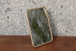 Petit miroir vintage à poser – cadre métal doré style barbier
