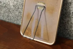 Petit miroir vintage à poser – cadre métal doré style barbier