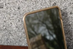 Petit miroir vintage à poser – cadre métal doré style barbier