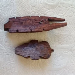 5 petits masques africains, art tribal, sculpture en bois