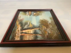 Petit tableau paysage huile sur panneau