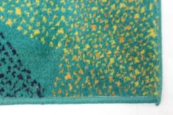 Petit tapis ou moquette géométrique verte, années 1970