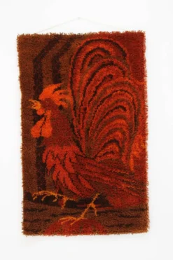 Petit tapis ou tapisserie en laine danoise des années 1970