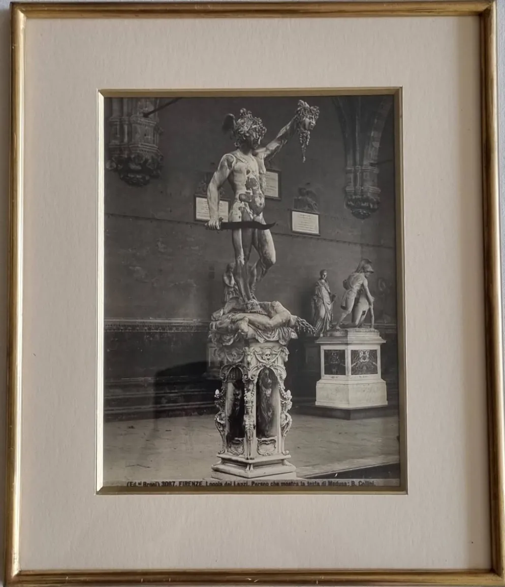 Photo gélatino-argentique Broni Florence Persée Cellini vers 1900 30x35 cm