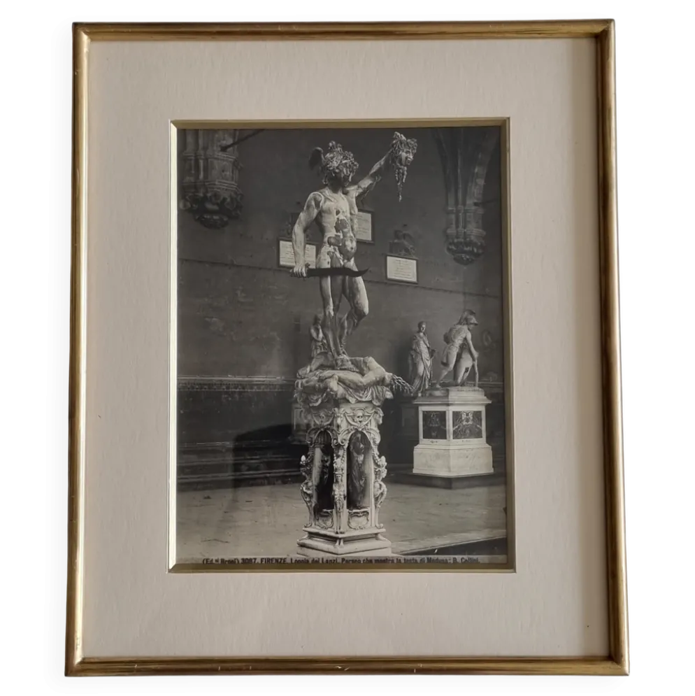 Photo gélatino-argentique Broni Florence Persée Cellini vers 1900 30x35 cm