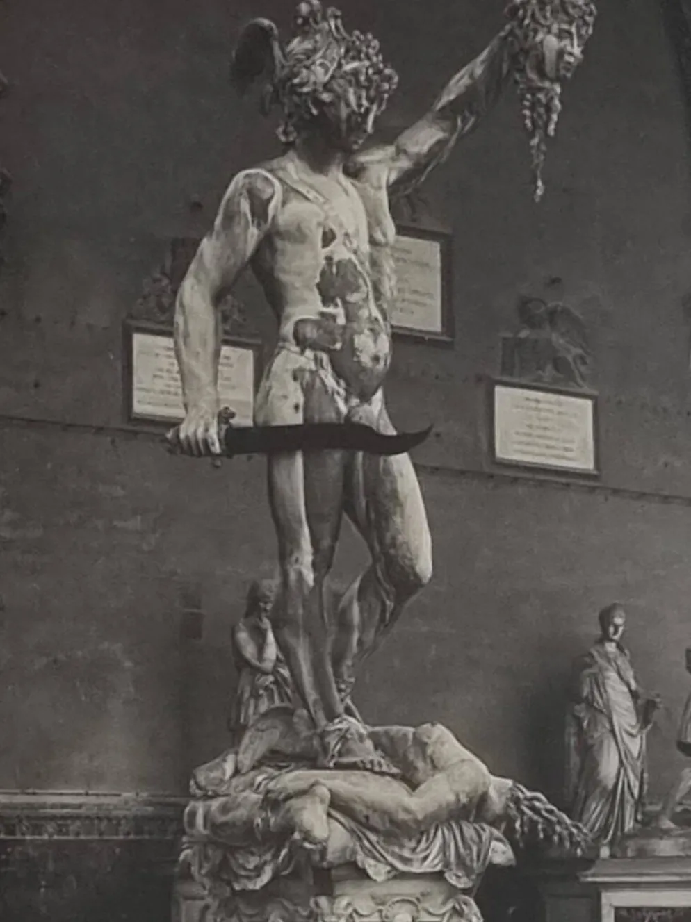 Photo gélatino-argentique Broni Florence Persée Cellini vers 1900 30x35 cm