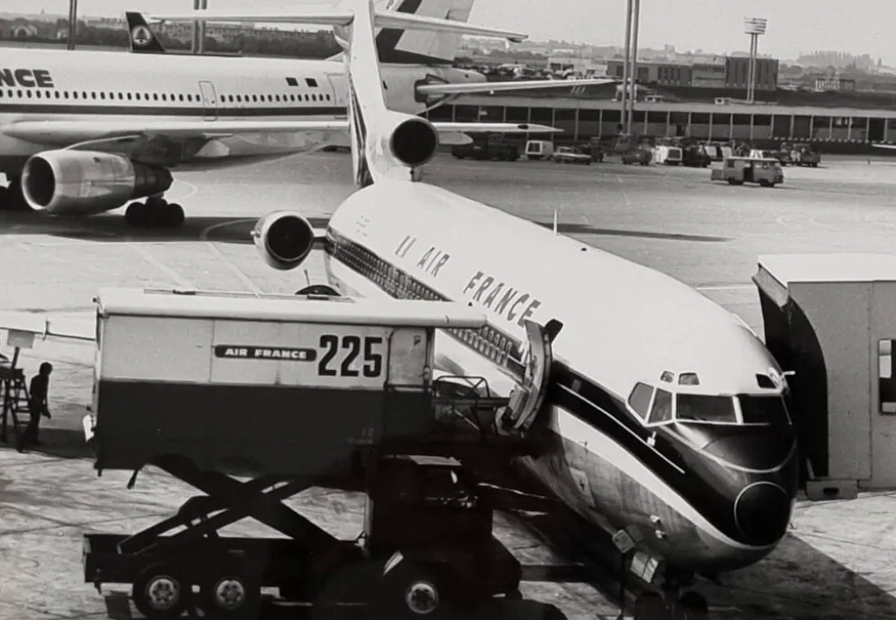 Photographie Air France à Orly, tirage vintage années 70 encadré, 53x43 cm