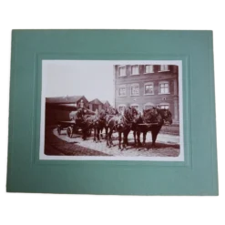 Photographie ancienne 1900 carriole chevaux et cocher Chemins de fer de l'Etat