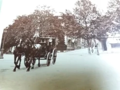 Photographie ancienne 1900 diligence, chevaux et cocher Chemins de fer de l'Etat