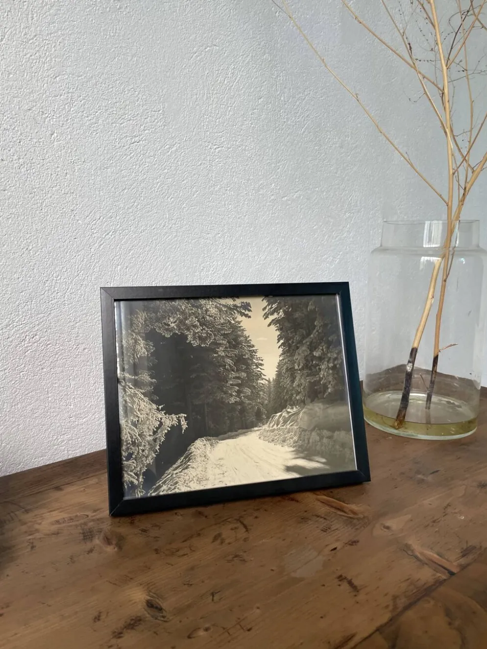 Photographie ancienne paysage enneigé