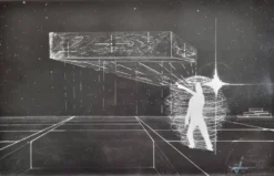 Photographie futuriste N&B, Tirage argentique signé, 40 x 50 cm