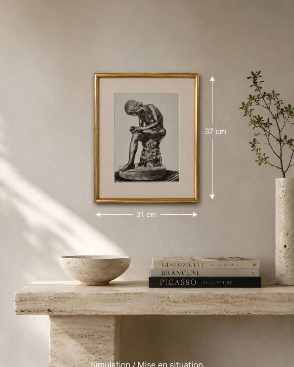 Photographie Spinario Jeune retirant une épine de son pied XXe 31 x 37 cm