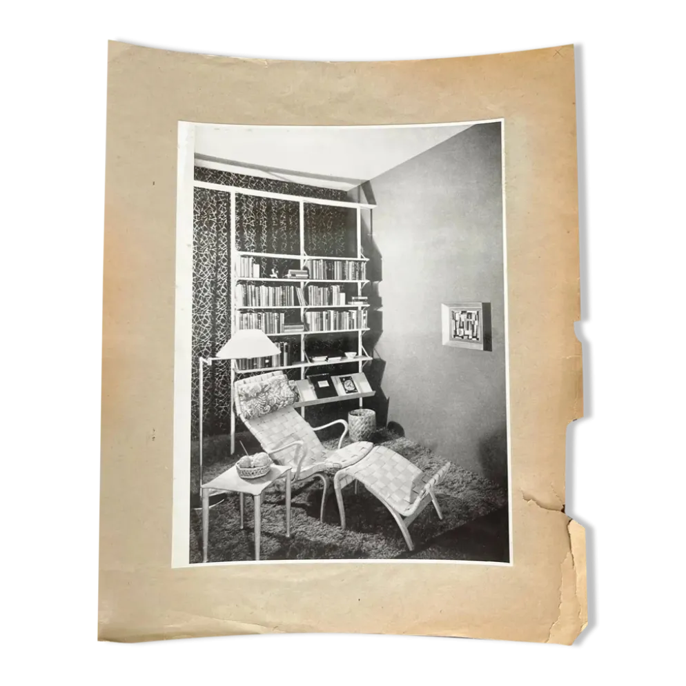 Photo originale de meubles par Bruno Mathsson / Suède - 1945