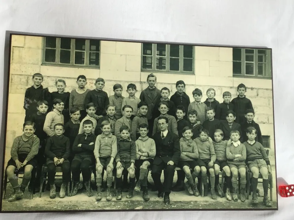 2 photos d’école années 30/40 sur bois