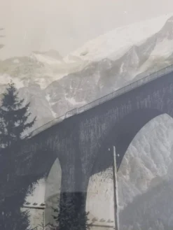 Photo viaduc Sainte-Marie Les Houches Mont-Blanc signée Dubois 35 x 44 cm