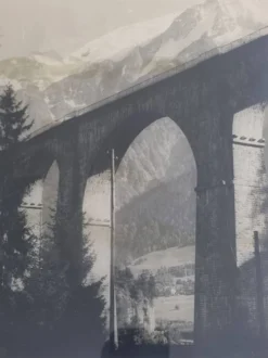 Photo viaduc Sainte-Marie Les Houches Mont-Blanc signée Dubois 35 x 44 cm