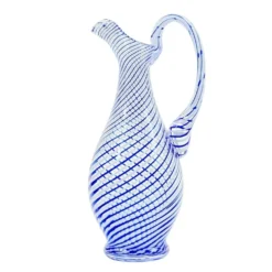 Pichet en verre d'art Murano Mezza Filigrana du milieu du siècle, Italie, années 1960/1970