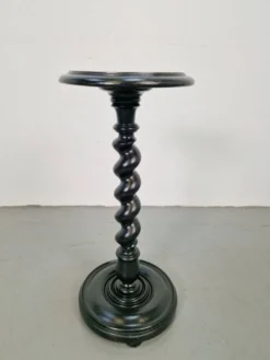 Piedestal en bois tourné à la main en spirale d'orge, années 1930