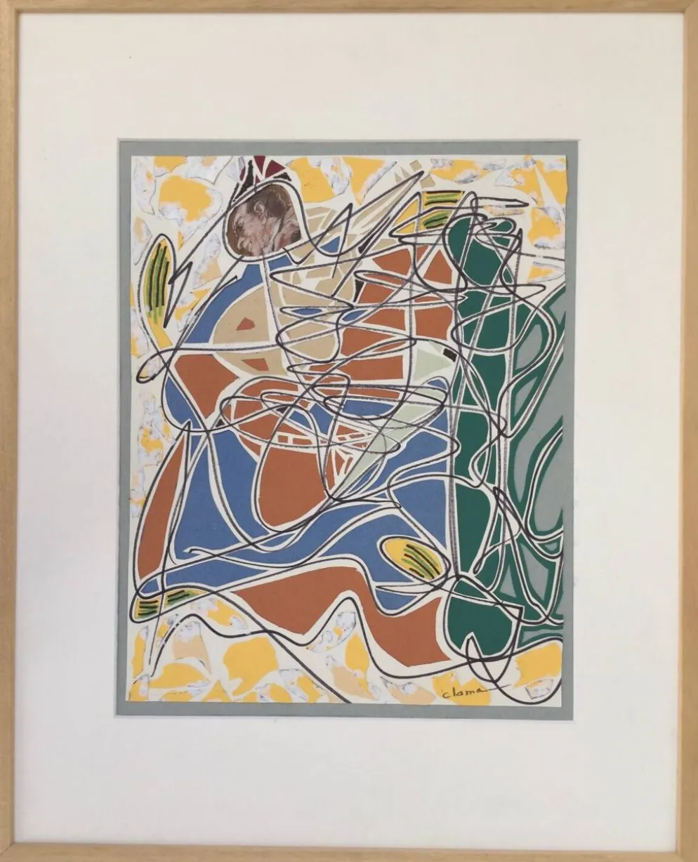 Pierre clamagirand,dit clama (1934-2015).technique mixte.