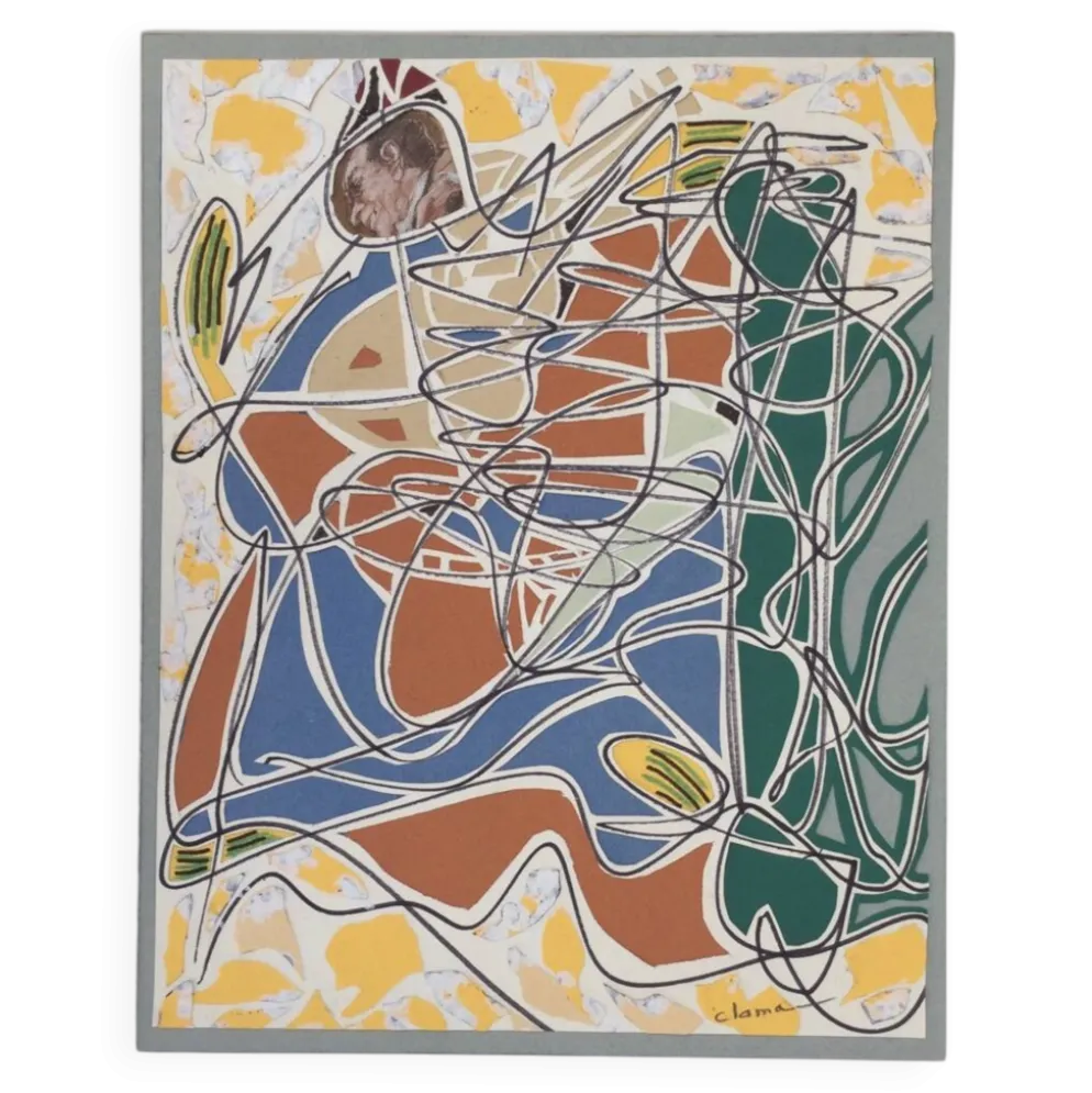 Pierre clamagirand,dit clama (1934-2015).technique mixte.