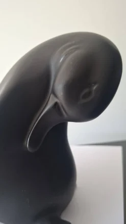 Pingouin En Céramique Noir Vallauris André Baud