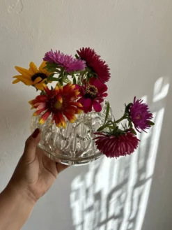 Pique fleur ancien en verre XXL