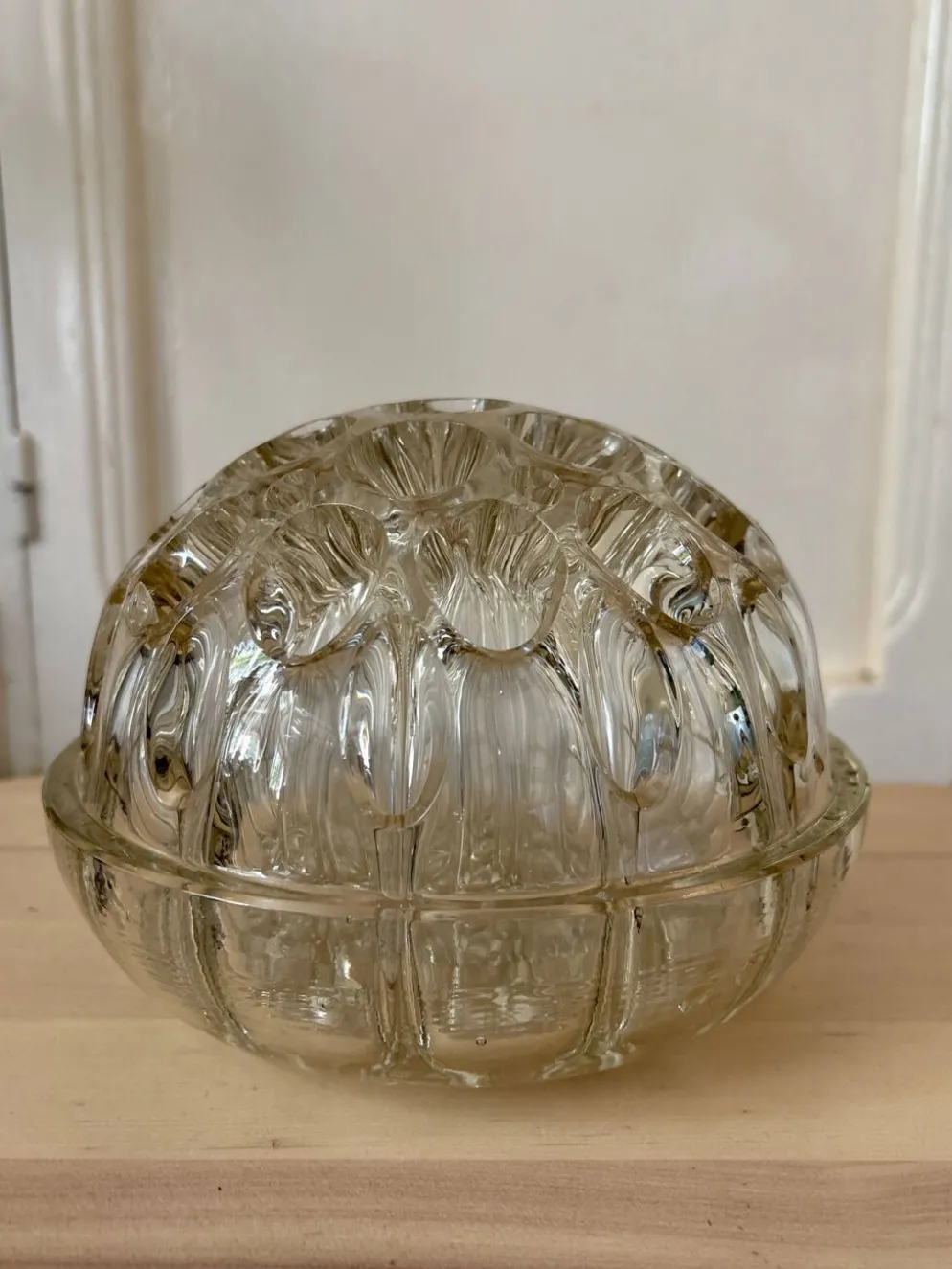 Pique fleur ancien en verre XXL