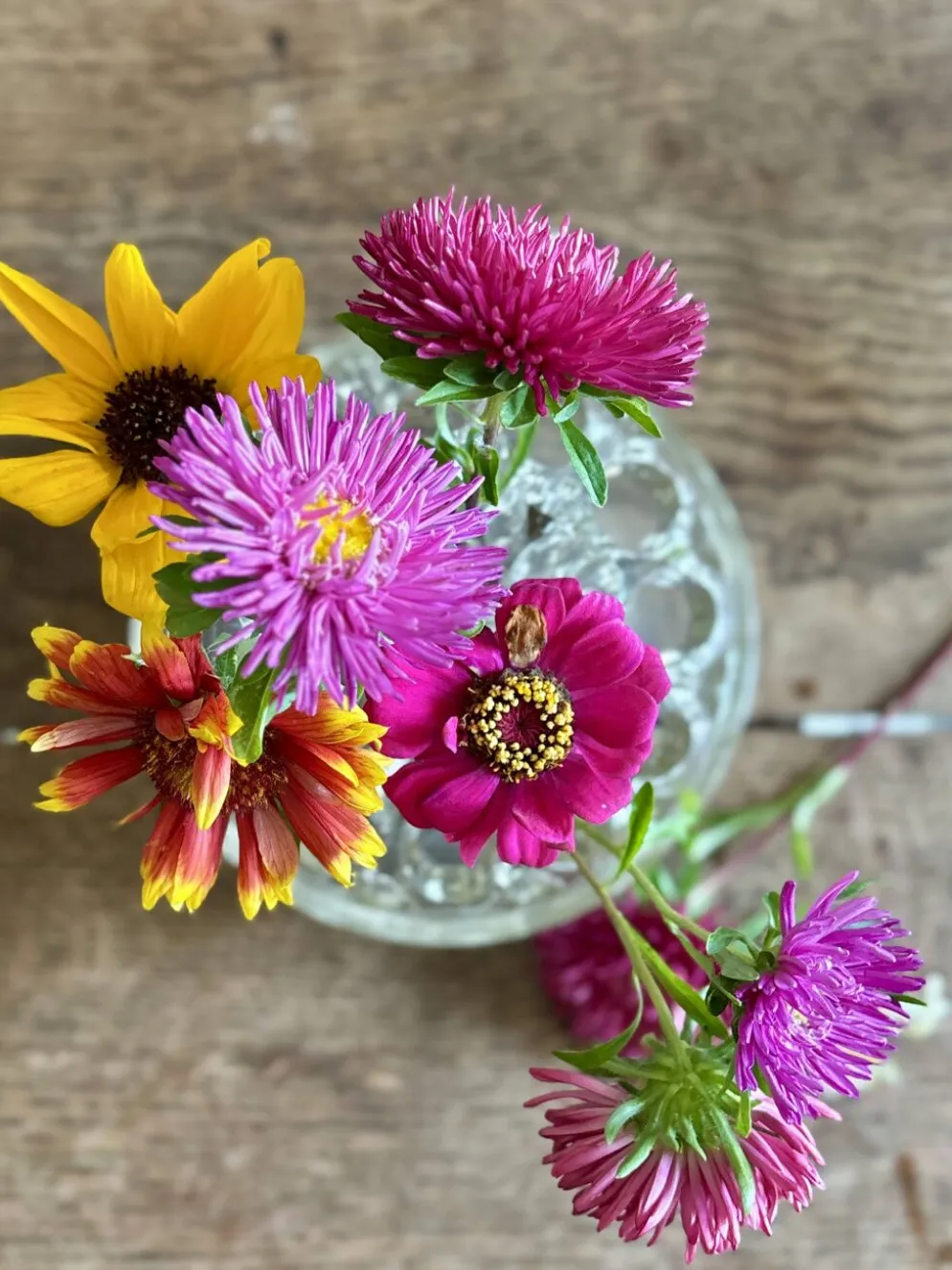 Pique fleur ancien en verre XXL