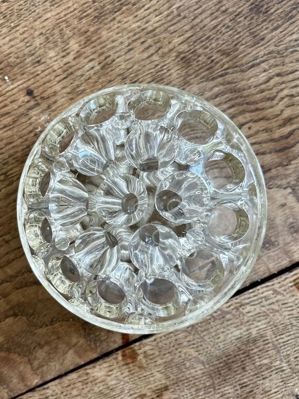Pique fleur ancien en verre XXL