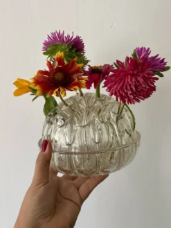 Pique fleur ancien en verre XXL