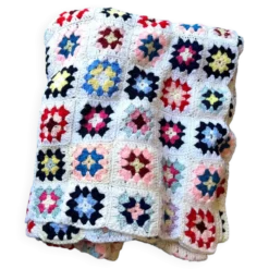 Plaid crochet vintage années 70