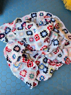 Plaid crochet vintage années 70