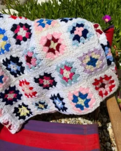 Plaid crochet vintage années 70