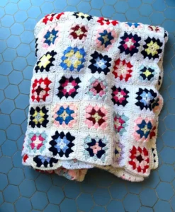 Plaid crochet vintage années 70
