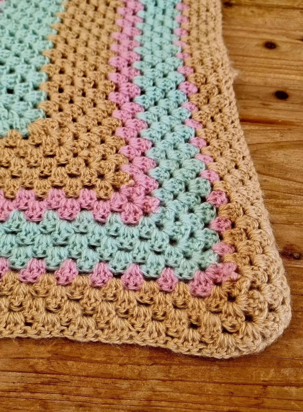 Plaid enfant vintage crochet pastel
