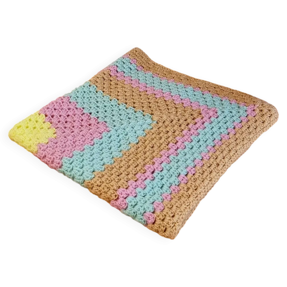 Plaid enfant vintage crochet pastel