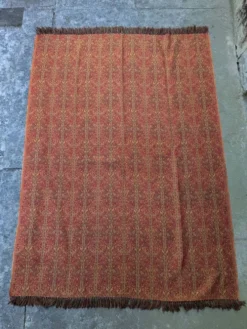 Plaid en laine tissée jacquard à décor Jamawar réversible
