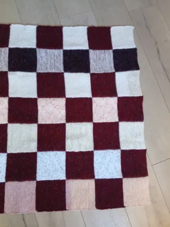 Plaide patchwork tricoté main