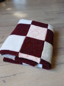Plaide patchwork tricoté main