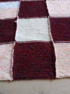 Plaide patchwork tricoté main